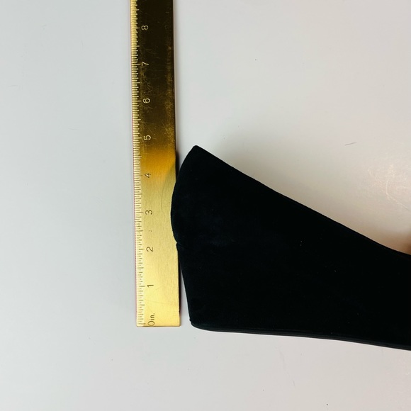 Rue Du Jour Paris Women’s Black Suede Round Toe Pump Wedge Heels Size 37 - Picture 6 of 7